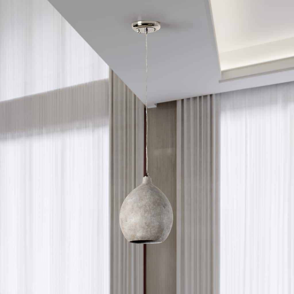 Teresa 1-Light Deep Gray Concrete Pendant by Kosas Home