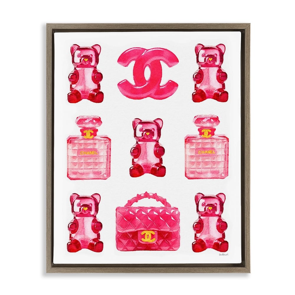 Stupell Red Glam Gummy Candy Framed Floater Canvas Wall Art Design by Amanda Greenwood