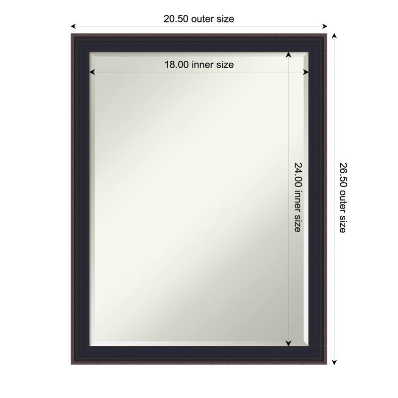Havana Half-Inch-Bevel Framed Wall Mirror - Havana Black Bronze - 21 x 27 in