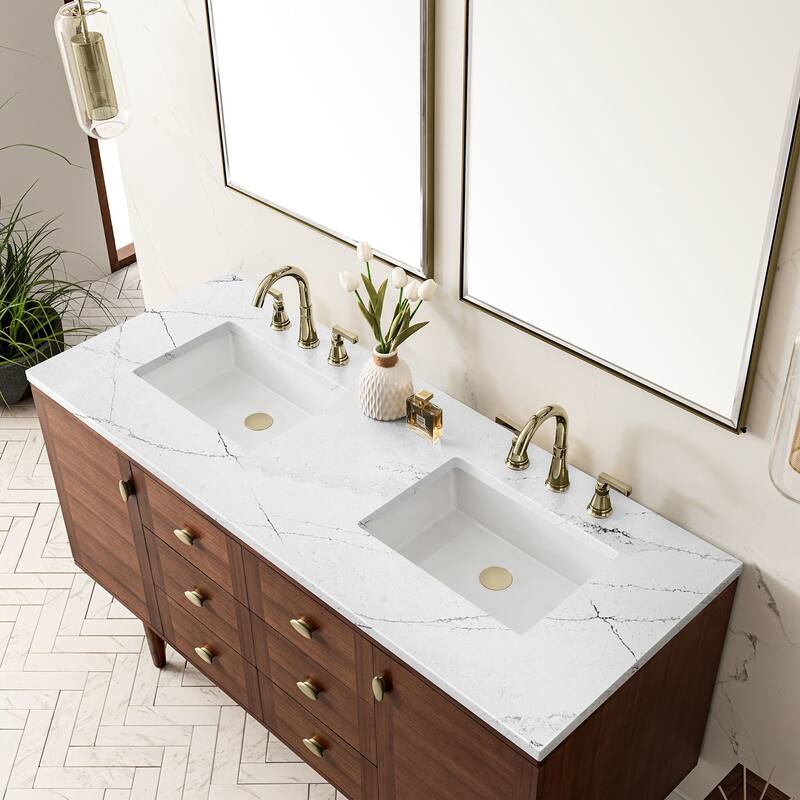 James Martin Vanities 670-V60D-FENC Amberly 60" Wall Mounted or Free