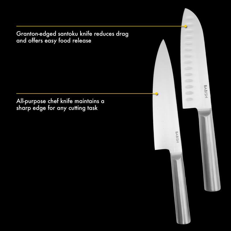 Babish High-Carbon 1.4116 German Steel 15 Piece Full Tang Forged Cutlery Block Set - Black