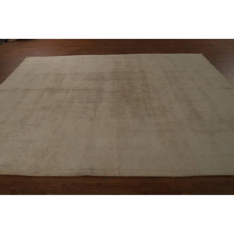 Distressed Tabriz Persian Vintage Area Rug Hand-Knotted Wool Carpet - 8'9" x 11'4"