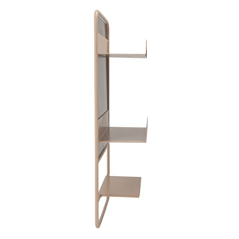 Metal Wall Mirror with 3 Shelves - 24.0"L x 15.0"W x 5.13"H