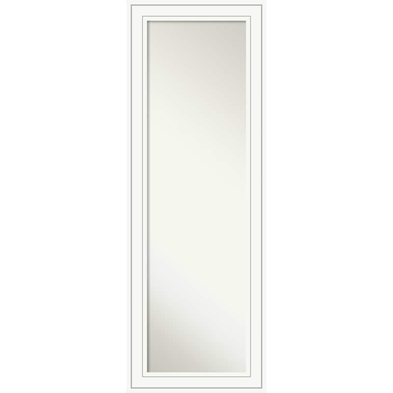 Non-Beveled Wood Full Length On The Door Mirror - Craftsman Frame - Outer Size: 19 x 53 in