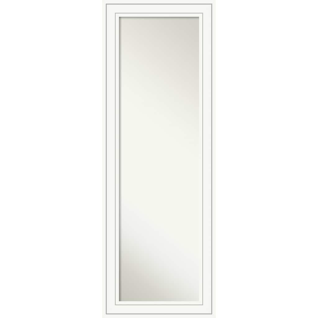 Non-Beveled Wood Full Length On The Door Mirror - Craftsman Frame - Outer Size: 19 x 53 in