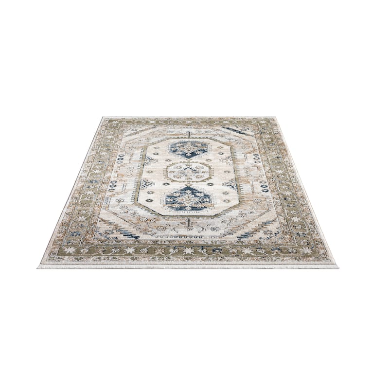 Abani Rugs Savoy SAV170A Green Beige Vintage Area Rug