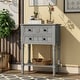 preview thumbnail 19 of 33, Moda Narrow Console Table, Slim Sofa Table with Three Storage Drawers