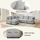 preview thumbnail 4 of 6, 125.2" Modern Corduroy Upholstered U-shaped Sectional Sofa with Movable Ottoman and Side Storage Pockets