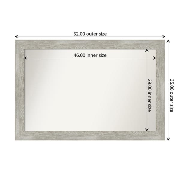 dimension image slide 64 of 113, Dove Greywash Framed Non-Beveled Custom Wall Mirror, Bathroom Vanity Mirror