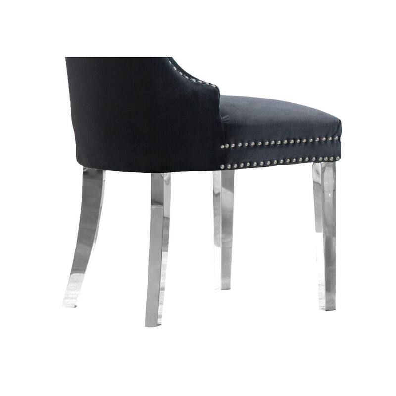 Best Quality Furniture 7-Piece Stainless Steel Nailhead Trim Dining Set