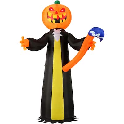 Haunted Hill Farm 10-ft. Prelit Inflatable Pumpkin Reaper