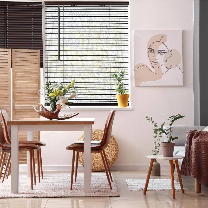 Calyx Interiors Mahogany Cordless 1-Inch Vinyl Room Darkening Mini Blind