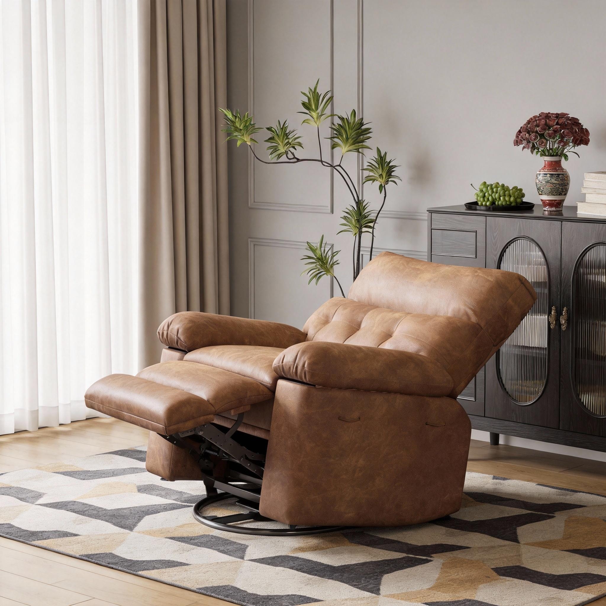 26.77"W Oversized Extra Wide Manual Recliner Chair, with Overstuffed Arms & Back Support