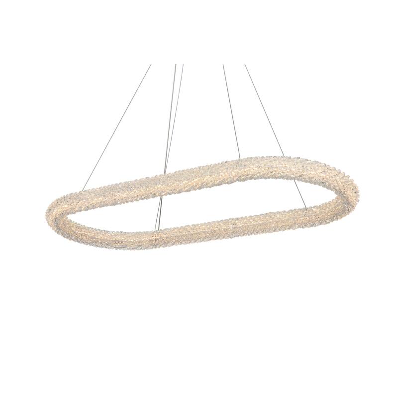 Elegant Lighting 3800D42L1 Bowen 42" Wide LED Crystal Ring Chandelier