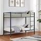 preview thumbnail 21 of 31, Twin Over Twin Metal Bunk Bed, Low Profile, Ladder, High Guardrail