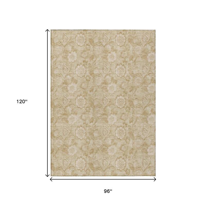 HomeRoots Floral Transitional Rectangle Outdoor Rug