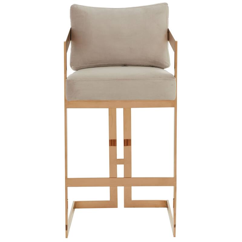SAFAVIEH Couture Maricela Glam Almond Velvet Commercial Grade Bar Stool - 20Wx21Dx41H