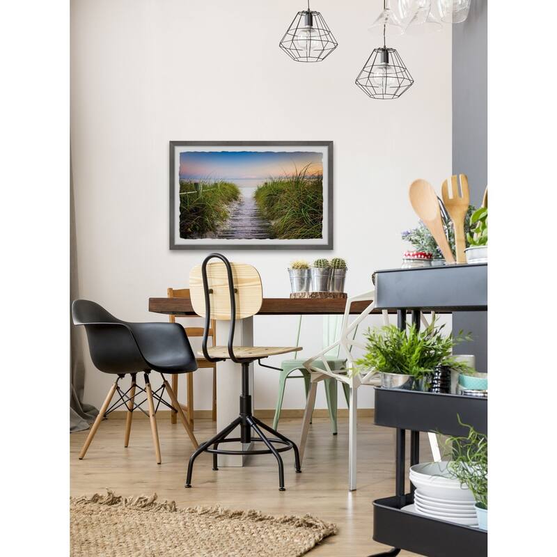 Coastal Wall Art Print - Sea View Painting, Home Decor, Framed Landscape Picture