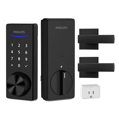 Philips Bluetooth Touchscreen Smart Deadbolt with Wi-Fi Bridge & Square Zinc Lever Set