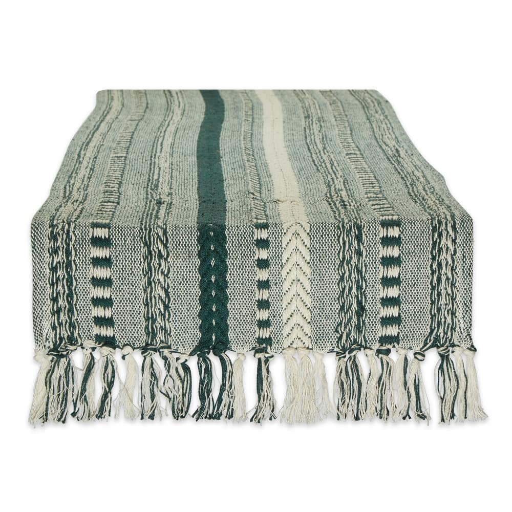 DII Black Braided Stripe Table Runner