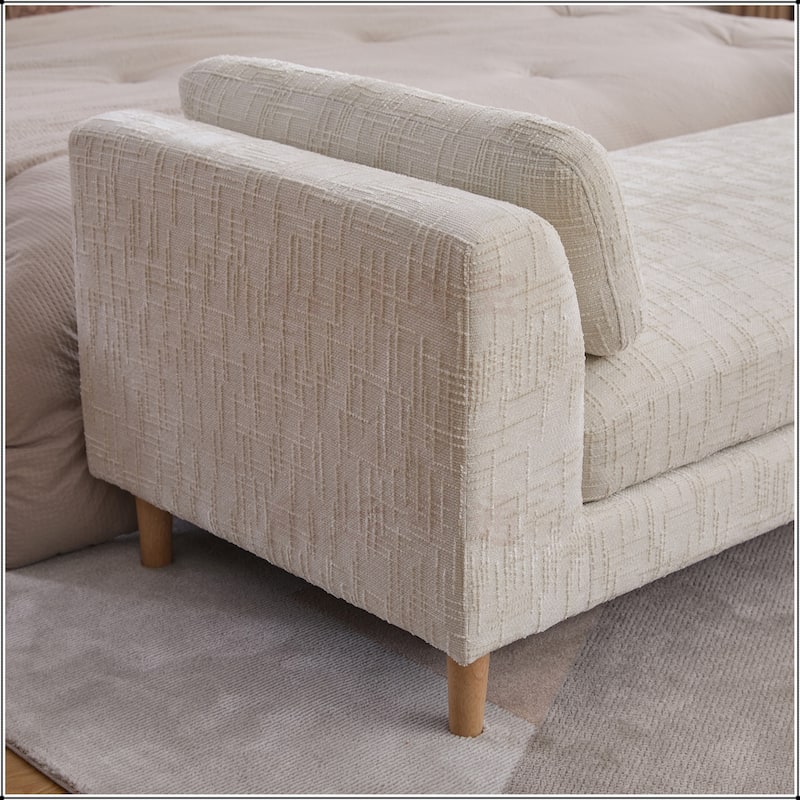 83.1"Wide Chenille Upholstered End of Bed Bench with Armrests