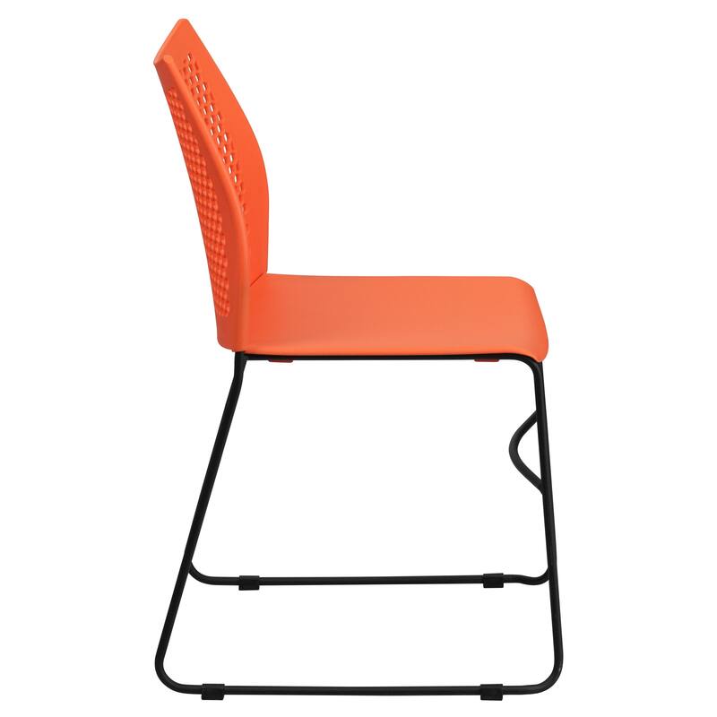 5 Pack 661 lb. Capacity Stack Chair with Air-Vent Back and Sled Base