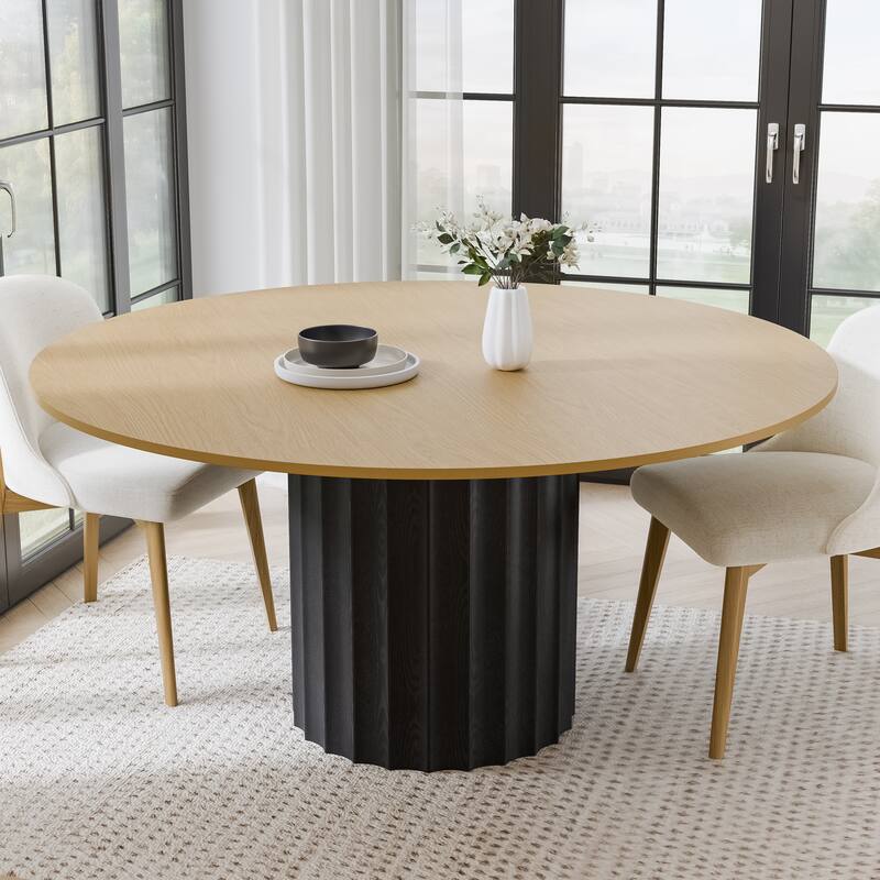 Solid Wood Round Dining Table Kitchen Table for Living/Dining Room Coffee Office