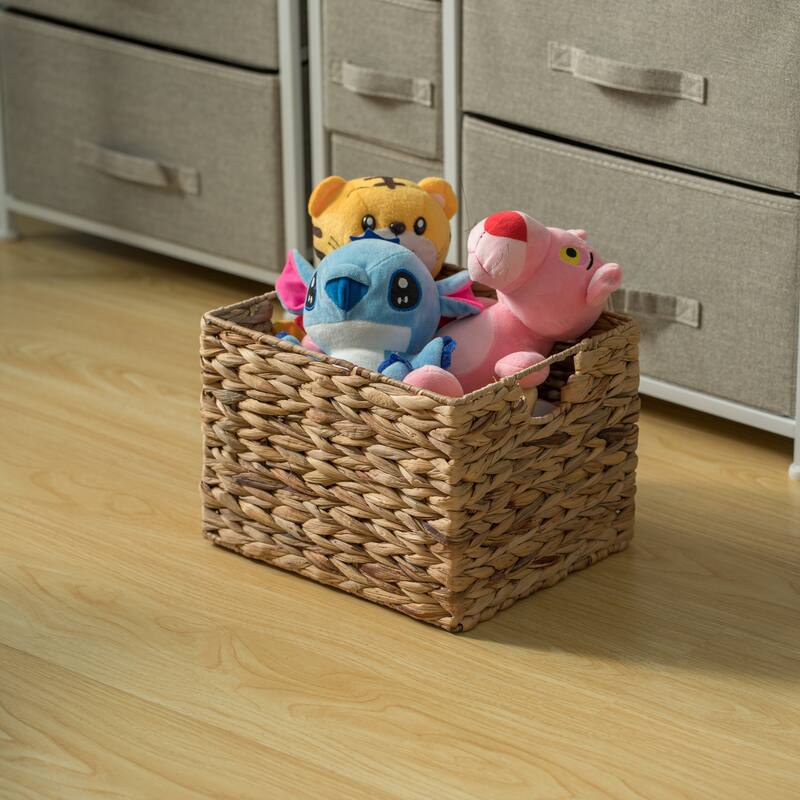 Natural Decorative Woven Water Hyacinth Storage Basket