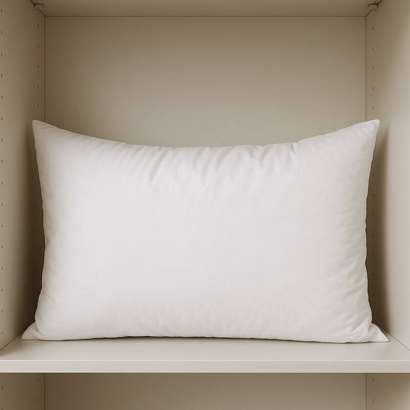 16" X 28" White Cotton Down Blend Throw Pillow Insert - Down - 28.00 in. x 16.00 in.  x 1.00 in. - White - Pillow Inserts