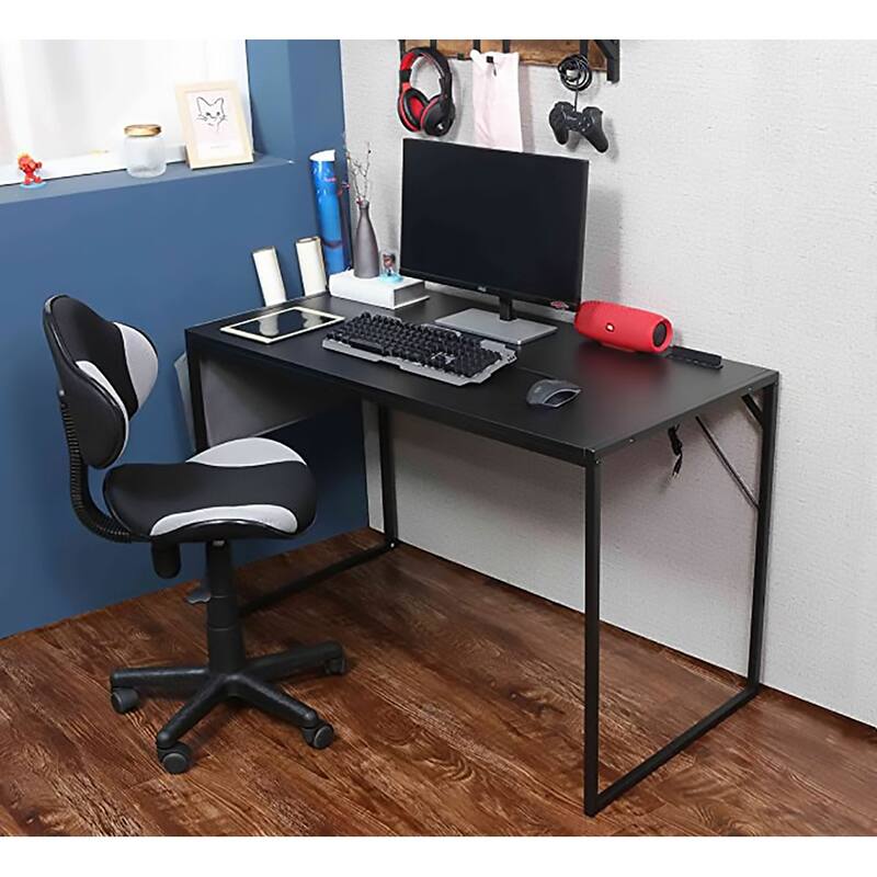 JJS Compact Computer Desk - Simple Modern Writing Desk for Small Spaces, Home Office & Student Study