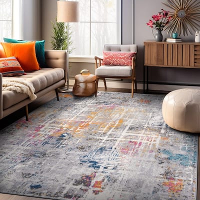 World Rug Gallery Distressed Abstract Area Rug