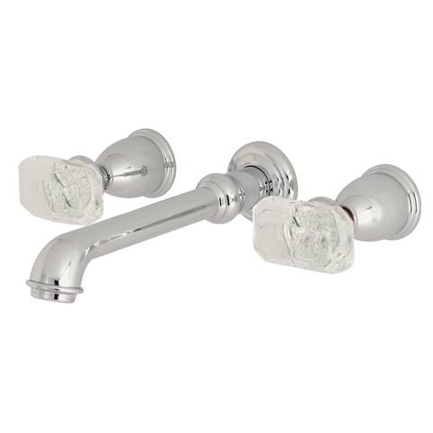 Krystal Onyx Two-Handle 3-Hole Wall Mount Bathroom Faucet