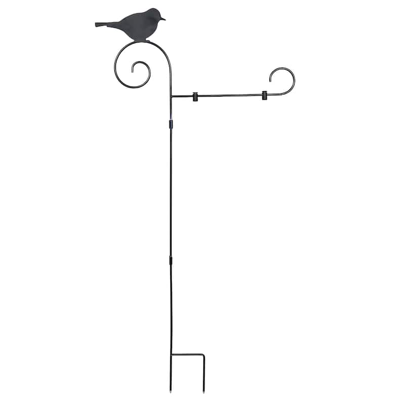 Alpine Corporation Decorative Garden Flag Holder Stakes, Outdoor Metal Flagpole Stands Design for Patio & Garden Décor