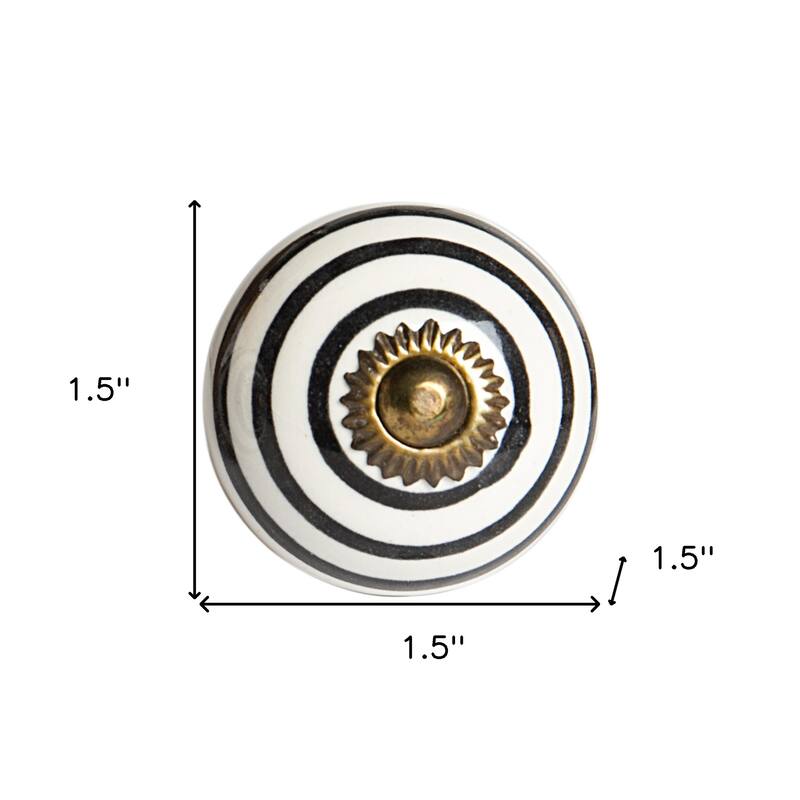 HomeRoots 1.5" X 1.5" X 1.5" Ceramic Metal Multicolor 12 Pack Knob - 1.50 in. x 1.50 in. x 1.50 in.