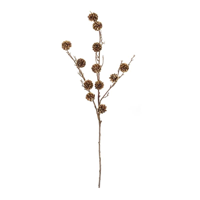 Pine Cone Twig Spray (Set of 2) - Gold