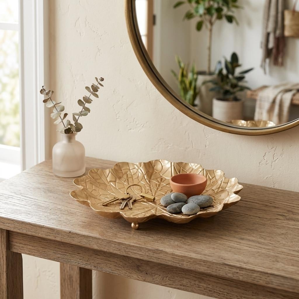 Delphine Gold Metal Lilypad Catchall Tray