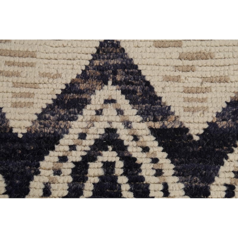 Trellis Moroccan Area Rug Hand-Knotted Wool Carpet - 6'11"x 10'9"