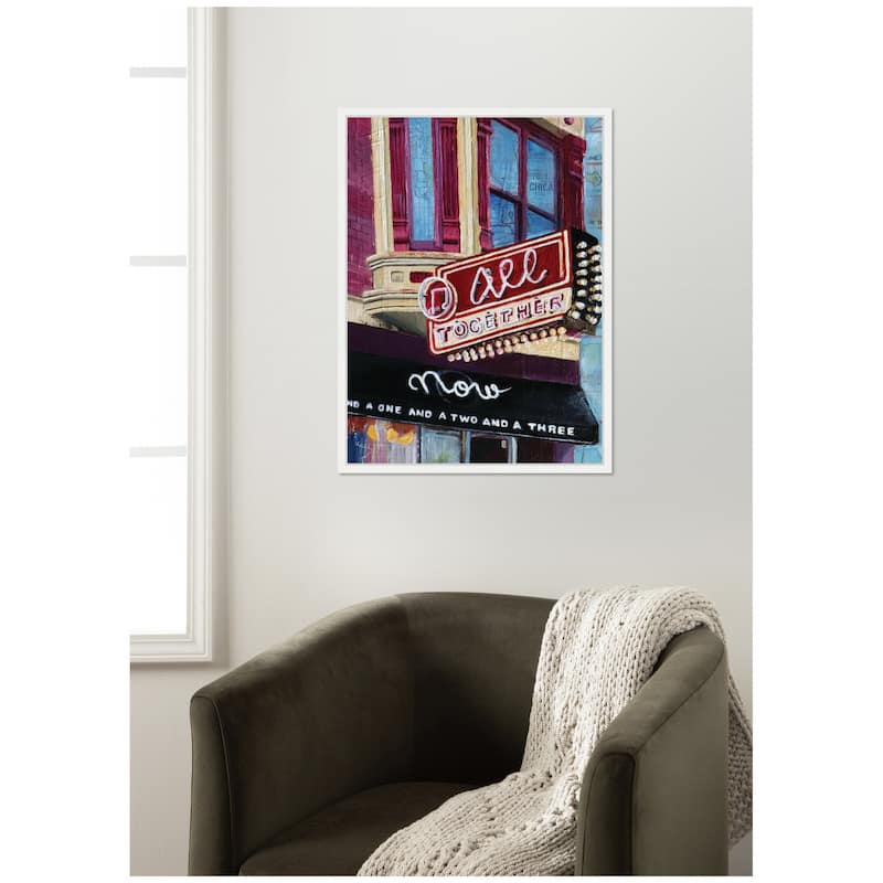 Kate and Laurel All Together Now by Krista V. Allenstein Framed Canvas Wall Art Print