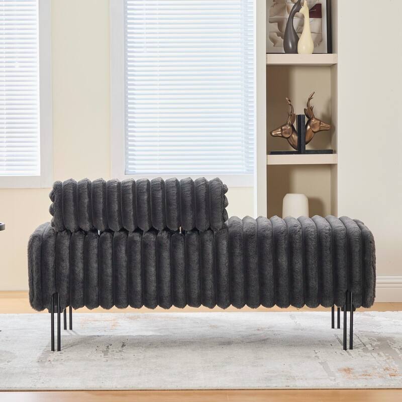 End of Bed Bench Window Ottoman Footrest with Adjustable Back for Living Room Bedroom Entryway Hallway Small Space