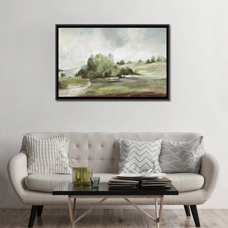 iCanvas "Green Country Road" by Allison Pearce Framed Canvas Print