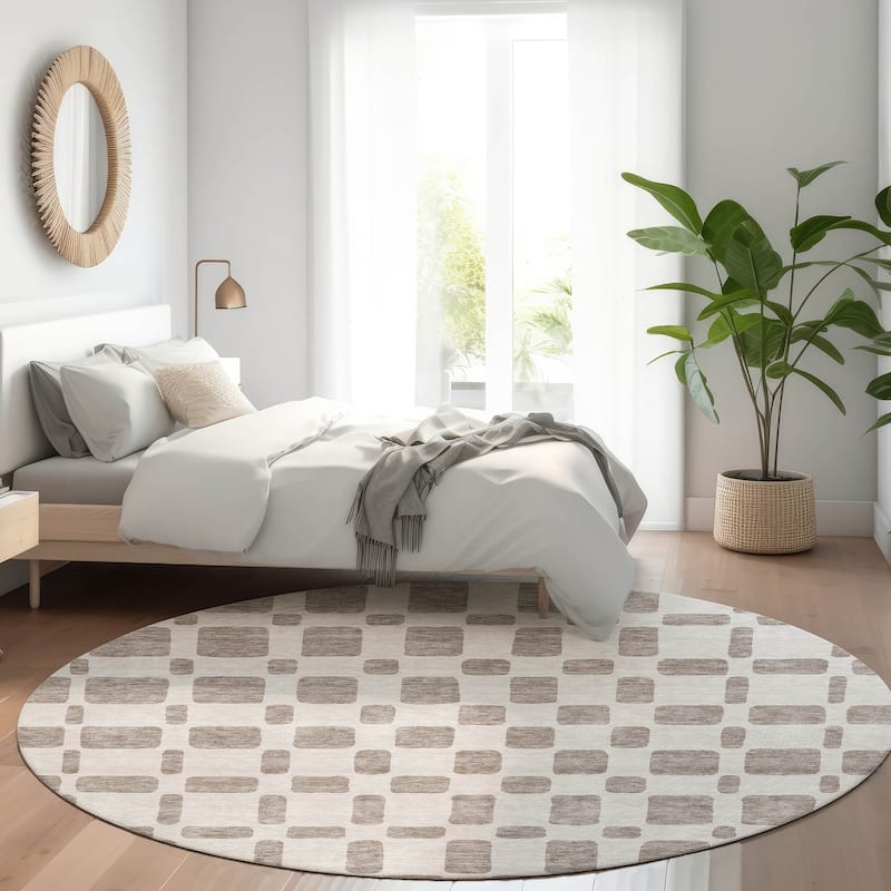 Premium Washable Super Soft Modern Hope Mayfield Rug - Taupe - 8' x 8'