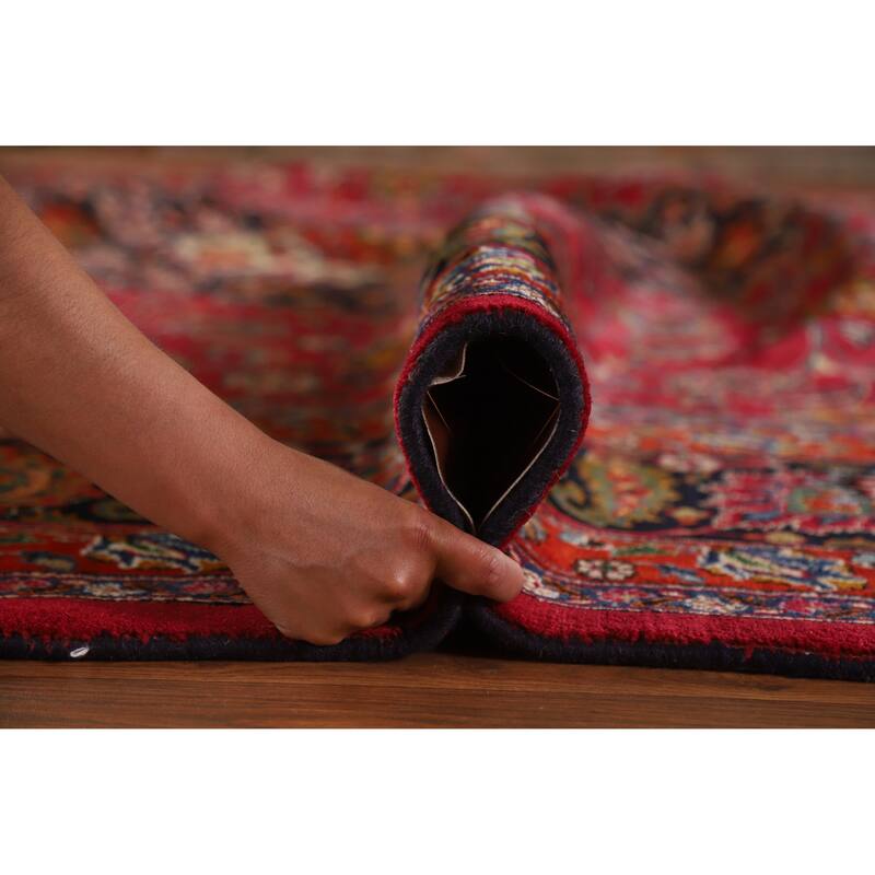 Hand Knotted Oriental 100% Wool Carpet Traditional Floral Red Mashad Area Rug - 16' 4'' X 10' 0''