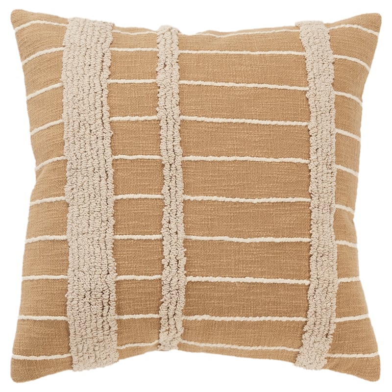 Rizzy Home Transitional Brown/Natural Decorative Pillow Cover 20" x 20" - Brown/Natural