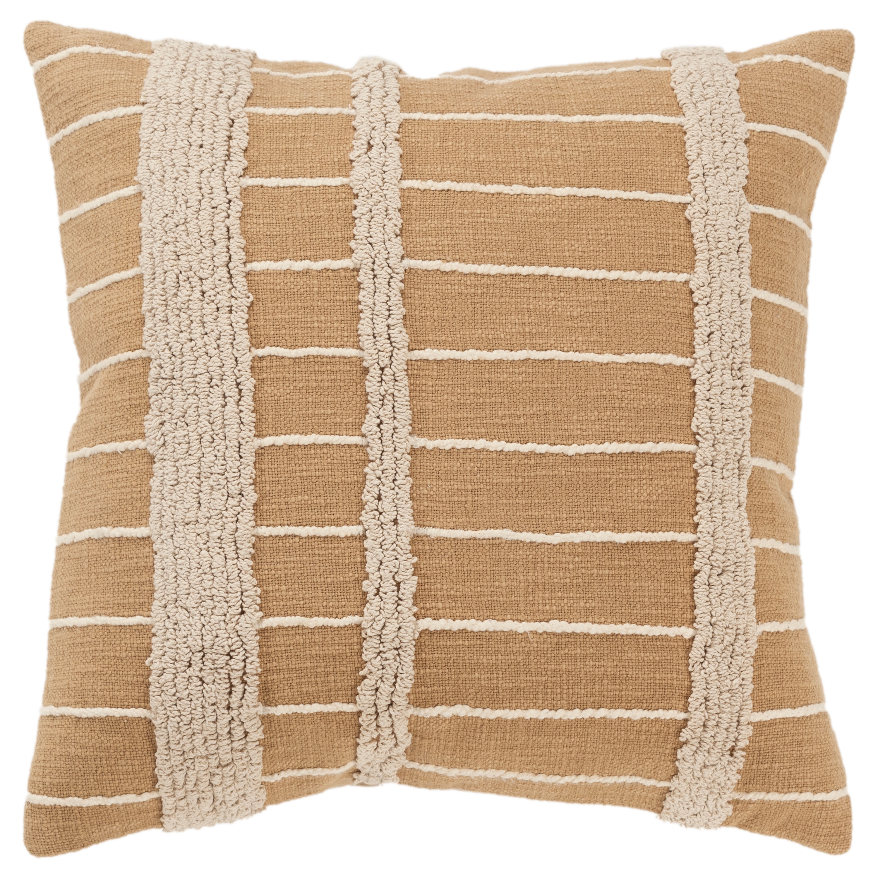 Rizzy Home Transitional Brown/Natural Decorative Pillow Cover 20" x 20"