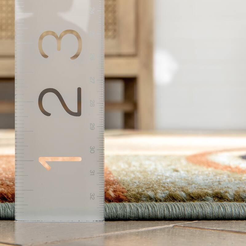 Well Woven Generations Modern Geometric Circles Light Blue, Beige, Ivory, Brown Area Rug - 5'3 x 7'3