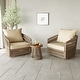 preview thumbnail 25 of 36, 3-piece Cushioned Swivel Patio Wicker Furniture Set Outdoor Rattan Bistro Set