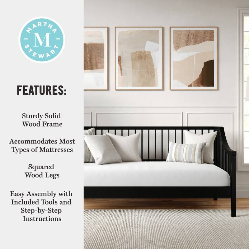 Martha Stewart Solid Wood Platform Daybed with Wooden Spindles