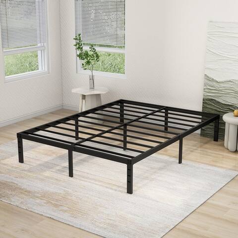 NNV 14" 3500 lbs Heavy Duty Bed Frame, Duty Steel Slat Metal Bed Frame