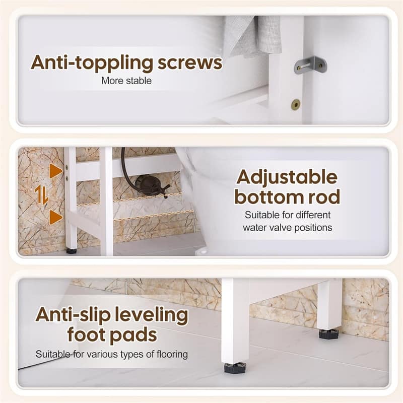 Over The Toilet Storage - 9.17"D x 23.23"W x 65.35"H