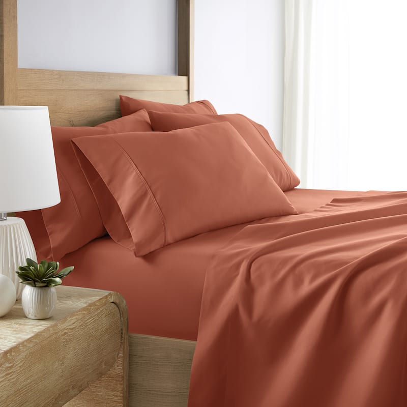 Becky Cameron Double Brushed Deep Pocket 6 Piece Sheet Set - Twin - Clay